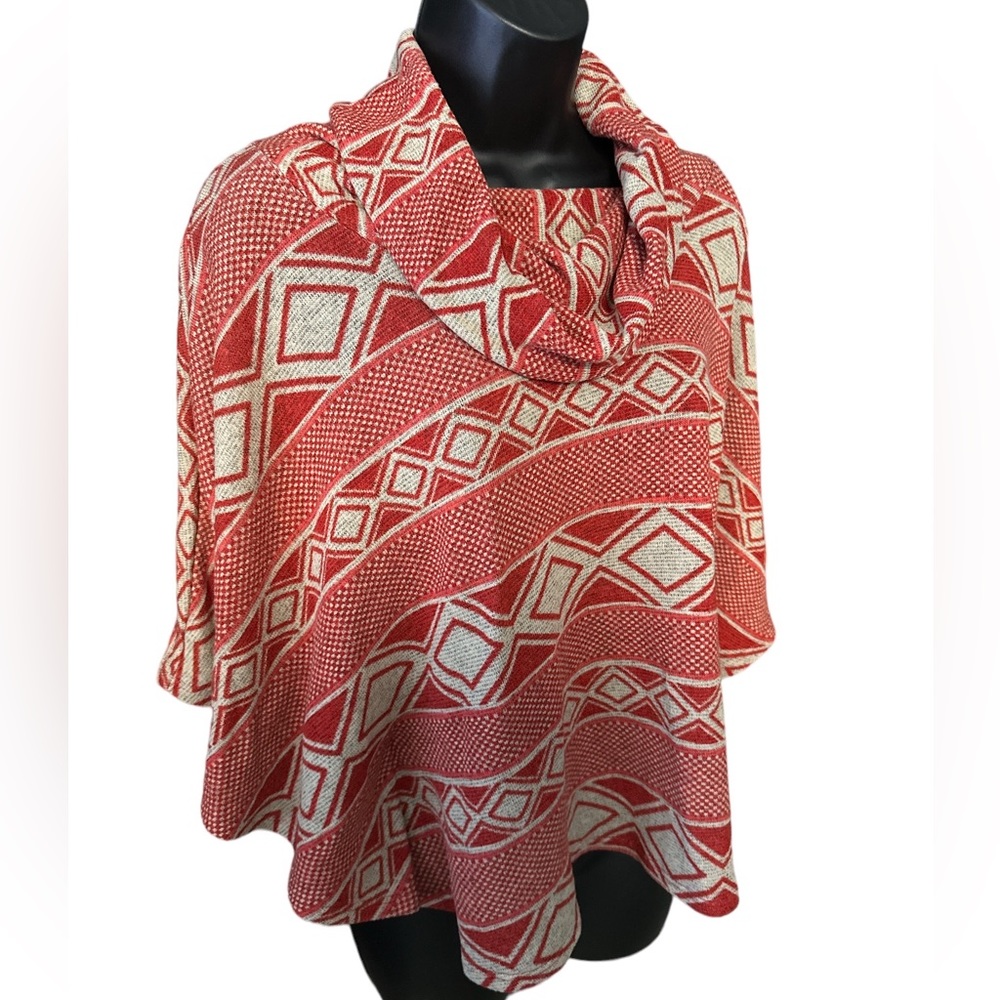 *HOST PICK* FOREVER 21 Red and Grey Cow Neck Oversized Top - Picture 3 of 6